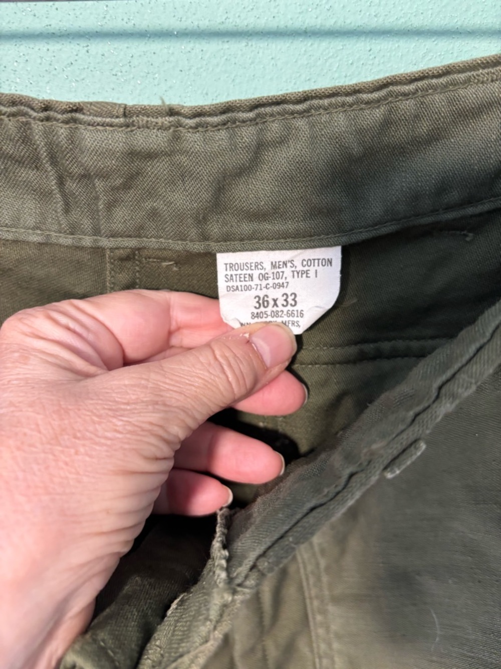 Vintage 1950’s Men's Army Trouser Pants - Picture 3 of 6